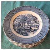 Vintage Currier & Ives 10in dinner plates. "The