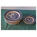 Vintage Homer Laughlin blue dinner and dessert