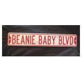 Metal "Beanie Baby Blvd." sign. 6x32.