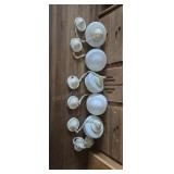 Vintage hanging ceiling light fixtures with milk