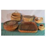Assorted Wicker baskets. Some with lids.