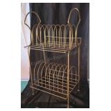 Vintage metal LP rack. 27x14x12.