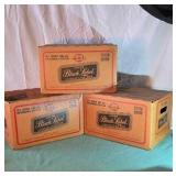 3 cardboard Carling Black Label beer cases for