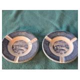 Vintage Currier &Ives ashtrays. 5ï¿½ins. No