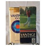 Vantage cigarette pack in original packaging. PGA