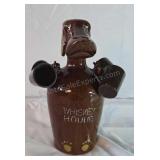 Ceramic jug marked "Whiskey Hound". Includes 4