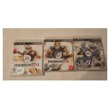 PS3 Madden video games. 11,12, and 13.