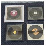 Framed 45 RPM records for display