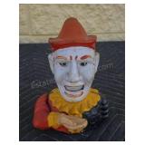 Reproduction of cast iron clown Bank by Sav-o