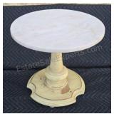 Small round accent table with marble top. Base