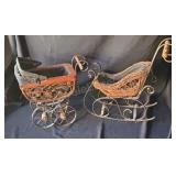 Vintage miniature doll pram and slay