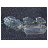 Pyrex and anchor hawking clear glass, casserole