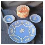 Wedgwood display plates and trinket dish.