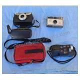 Vintage 35 mm cameras. Kodak, Olympics, Agfa