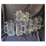 Glass mugs.