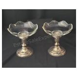 Vintage crystal and glass compote dish with a