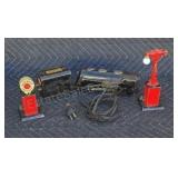 Louis Marks toy train engine, transformer, light