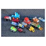 Assorted plastic toy cars