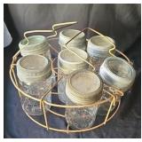 Vintage Crown Canning jars with glass and zinc