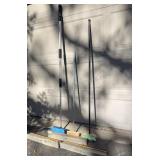 Group of push brooms & Car Wash Brushes