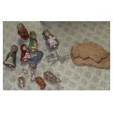 vintage children-style Nativity figurines