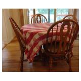 Round Oak Kitchen Table with 4 Chairs