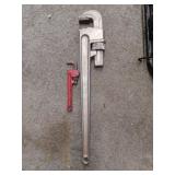 Pipe Wrenches large one is Aluminum Framed