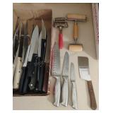 Assorted Kitchen Knives and Kitchen Gadgets