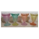 Libbey Ka Dinks Frosted Pastel Ice Cream Glasses