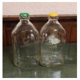 Pair of Oberweis Dairy Glass Milk Bottles