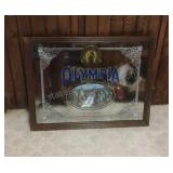 Framed Olympia Beer Mirror 21x26