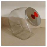 Large Tilted Glass Candy Jar