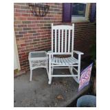 White Painted Rocking Chair and Outdoor Table
