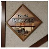 Coors Extra Gold Draft Bar Mirror 23x23