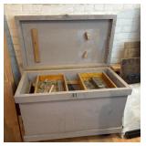 Wooden Tool Chest with Assorted Tools