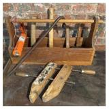 Vintage Wooden Toolbox with Tools