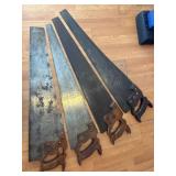 Set of Four Vintage Hand Saws