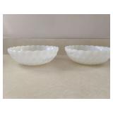 Pair of Milk Glass Serving Bowls