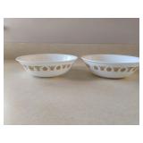 Pair of Corelle Butterfly Gold Vegetable Serving