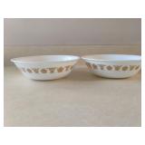 Pair of Corelle Butterfly Gold Vegetable Serving