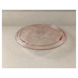 Pink Glass Footed Cake Plate