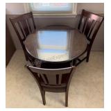 Round Table w/Glass Top Protector  and 4 Chairs