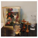 Assorted Religious Decor paperweight has chip