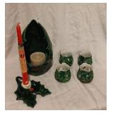 Ceramic Holly Berry Candle Holders and More