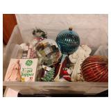 Tote of Assorted Christmas Decor