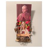 Religious Wall Shrine with Pope Image