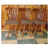 Trio of Swivel Bar Stools 42x18