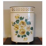 Vintage Footed Metal Waste Can 16x11