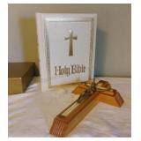 Large Bible and Cross