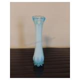 Pair of Fostoria Glass Blue Opalescent Swung Bud